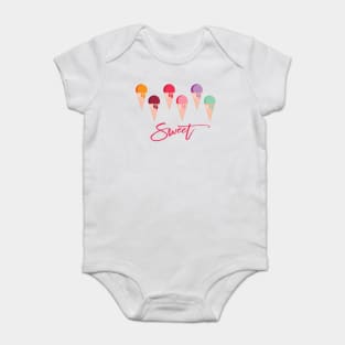 Rainbow ice cream cones Sweet summer Baby Bodysuit